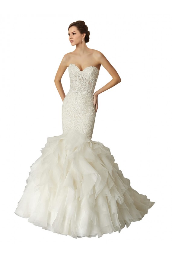 Online Avorio Stile sirena Innamorato Tulle Abiti da sposa
