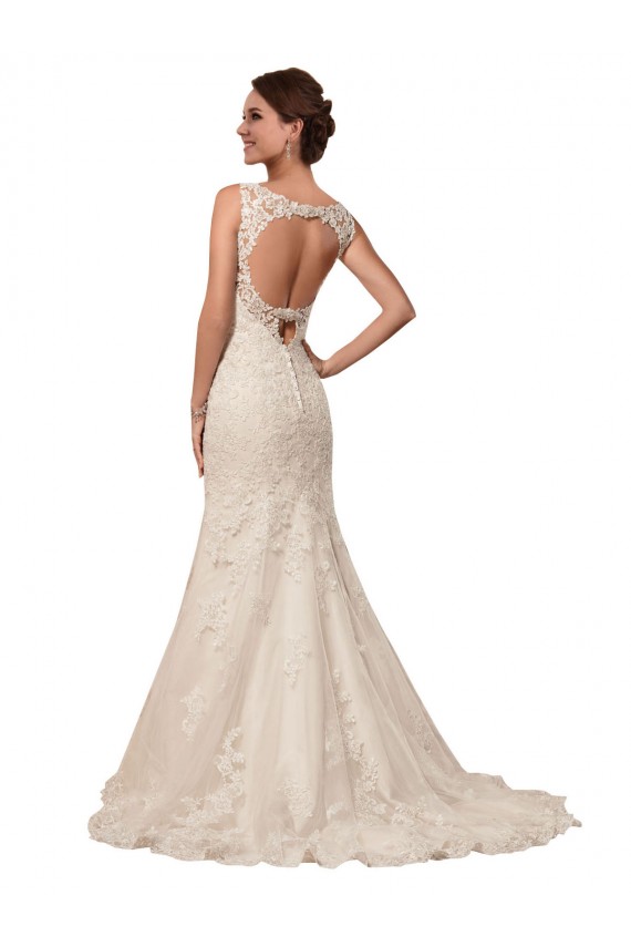 Online Avorio Stile sirena Innamorato Tulle Pizzo Abiti da sposa