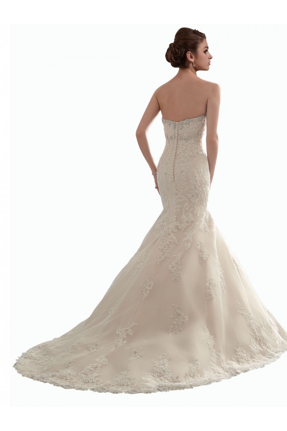 Online Avorio Stile sirena Innamorato Tulle Pizzo Classico Abiti da sposa