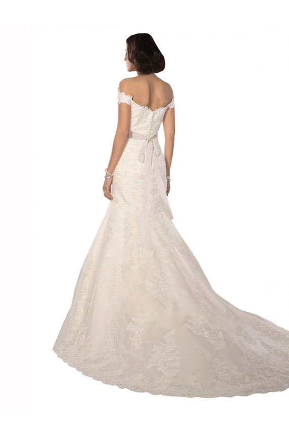 Online Avorio Stile sirena Pizzo Classico Spiaggia Abiti da sposa