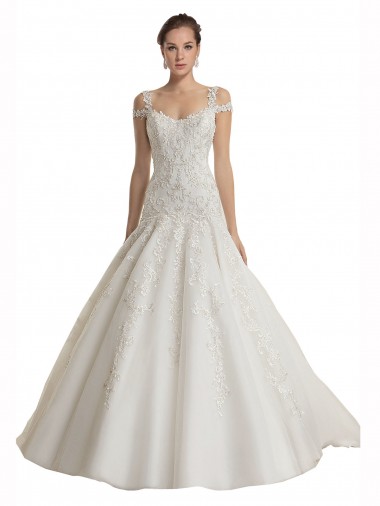 Online Avorio Stile sirena Sweep treno Tulle Pizzo Abiti da sposa