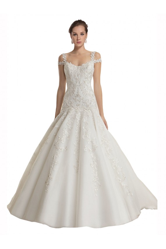 Online Avorio Stile sirena Sweep treno Tulle Pizzo Abiti da sposa