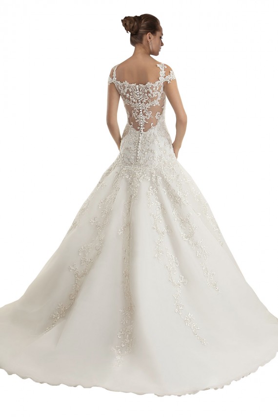 Online Avorio Stile sirena Sweep treno Tulle Pizzo Abiti da sposa