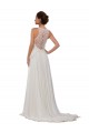 Online Avorio Tubino Illusione Chiffona Abiti da sposa