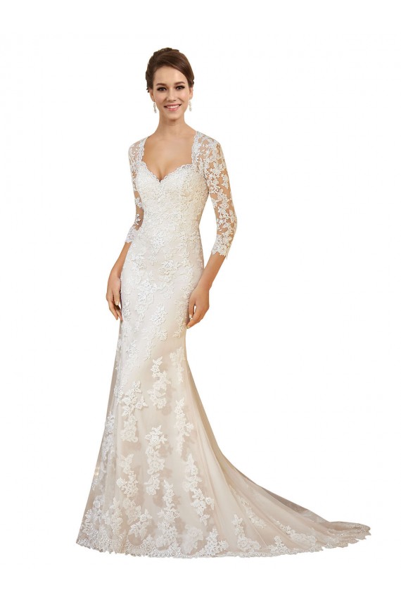 Online Avorio Tubino Innamorato Pizzo Abiti da sposa