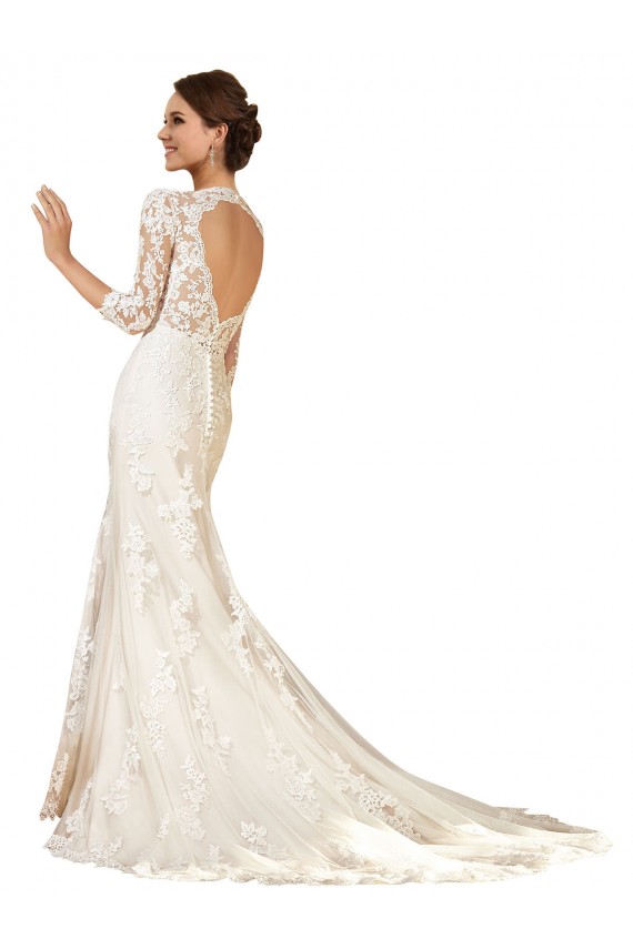 Online Avorio Tubino Innamorato Pizzo Abiti da sposa