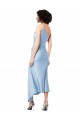 Online Azzurro cielo Linea A Una spalla Midi Raso Setoso Corto Abiti da damigella donore / Abiti da sera / Abiti da cocktail