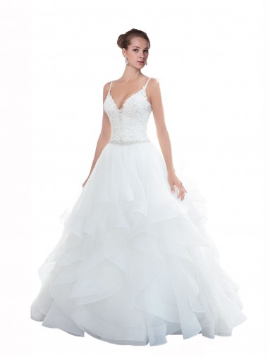 Online Bianco Abito da ballo Sottili Innamorato Tulle Spiaggia Abiti da sposa