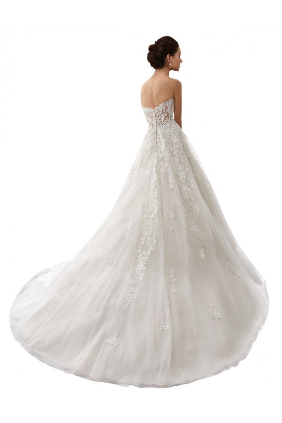 Online Bianco Linea A Innamorato Tulle Pizzo Abiti da sposa