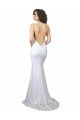 Online Bianco Stile sirena Alto Collo Sweep treno Pizzo Abiti da sposa