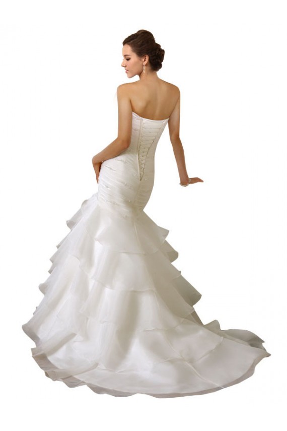 Online Bianco Stile sirena Innamorato Tulle Abiti da sposa