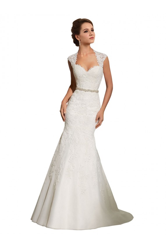 Online Bianco Stile sirena Innamorato Tulle Pizzo Abiti da sposa