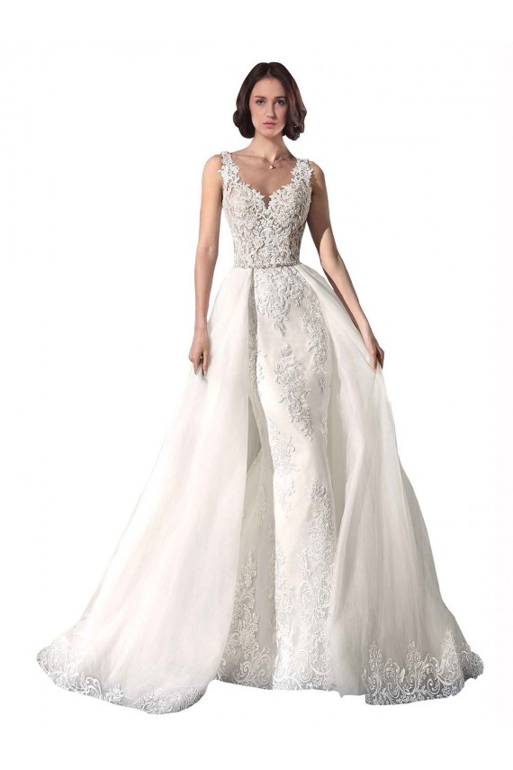 Online Bianco Stile sirena Innamorato Tulle Pizzo Abiti da sposa