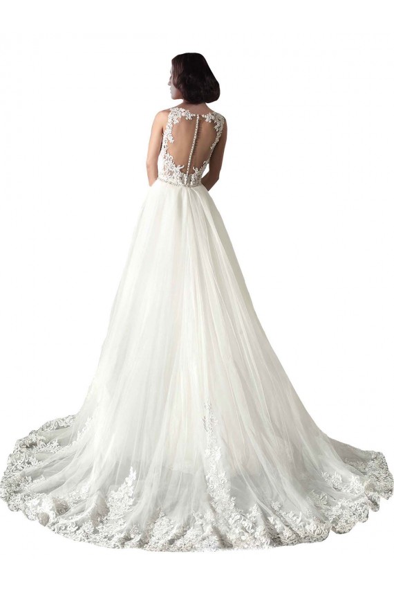 Online Bianco Stile sirena Innamorato Tulle Pizzo Abiti da sposa