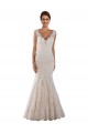 Online Bianco Stile sirena Scollatura a V Pizzo Abiti da sposa