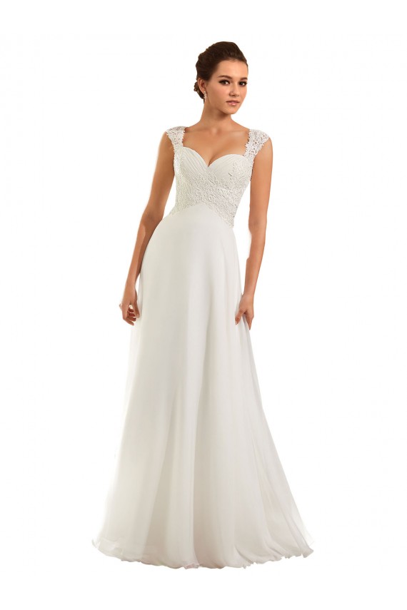 Online Bianco Tubino Innamorato Chiffona Pizzo Abiti da sposa