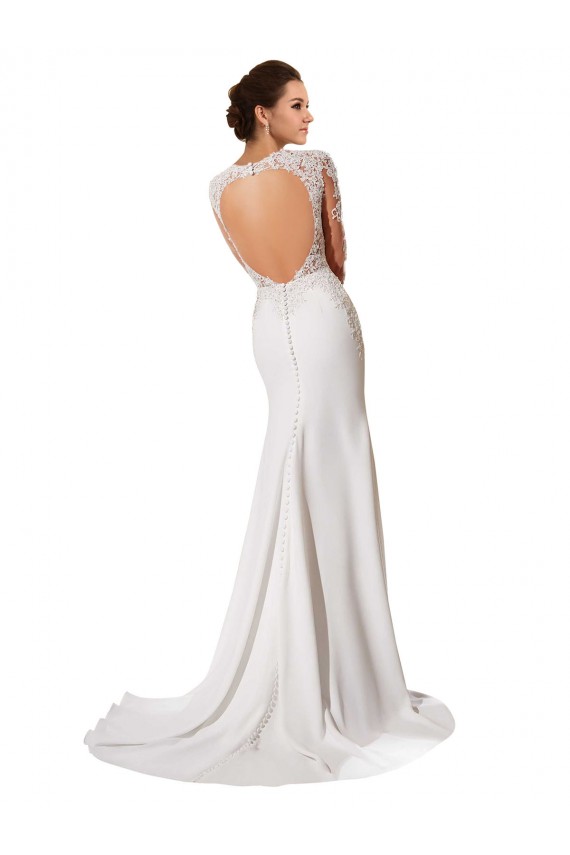 Online Bianco Tubino Innamorato Chiffona Pizzo Abiti da sposa