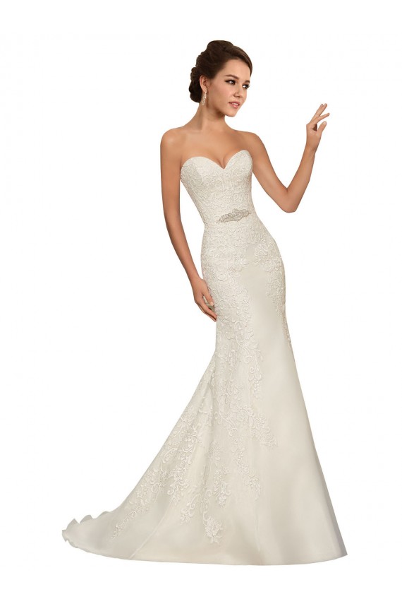 Online Bianco Tubino Innamorato Tulle Pizzo Abiti da sposa