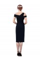 Online Blu marino scuro Stile sirena cocktail Crespo Elastico Corto Abiti da damigella donore / Abiti da sera / Abiti da cocktail
