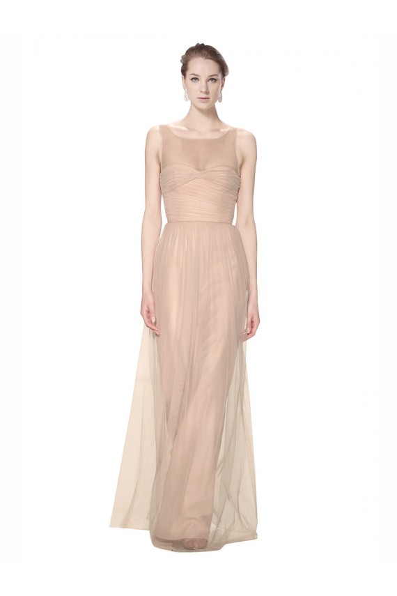 Online Blush 95 Tubino Illusione Innamorato Tulle Lunga Abiti da damigella donore