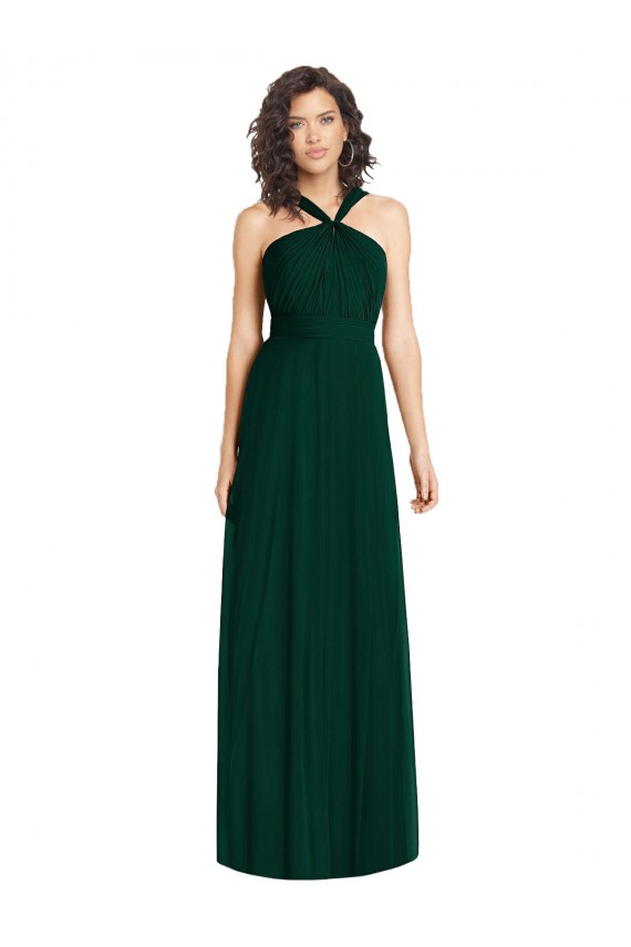 Online Evergreen Linea A Capestro Chiffona Lunga Abiti da damigella donore