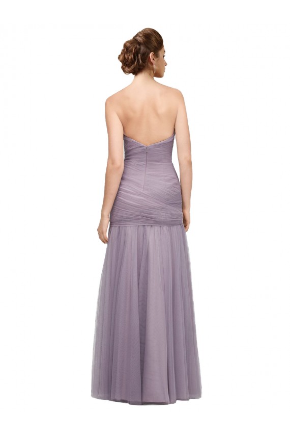 Online Heather Stile sirena Innamorato Tulle Lunga Abiti da damigella donore