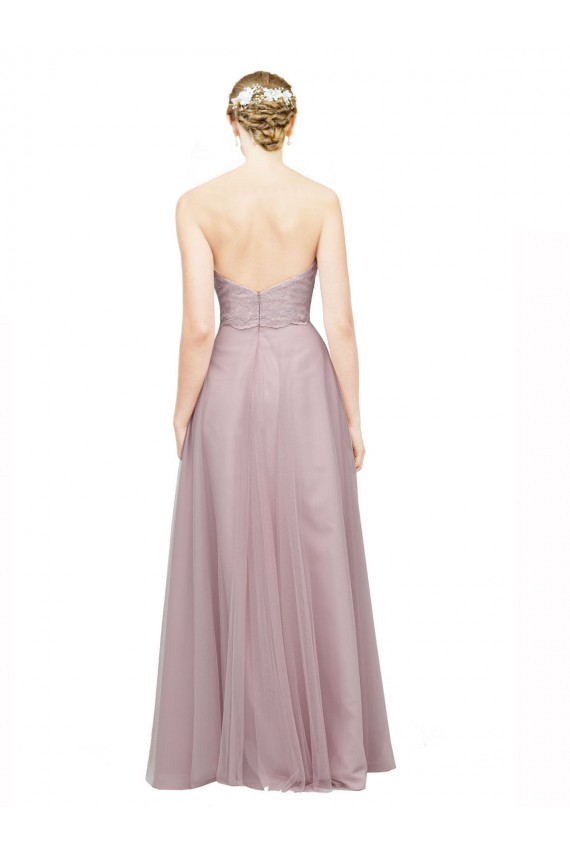 Online Light Lilac Linea A Innamorato Tulle Pizzo Lunga Abiti da damigella donore
