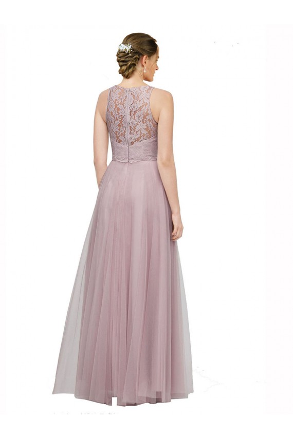Online Light Lilac Linea A Innamorato Tulle Pizzo Lunga Abiti da damigella donore