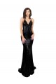 Online Nero Stile sirena Scollatura a V Paillettes Lunga Formali Abiti da damigella donore / Abiti da sera / Abiti da ballo