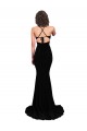 Online Nero Stile sirena Scollatura a V Spandex Lunga Formali Abiti da damigella donore / Abiti da sera / Abiti da ballo