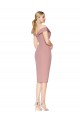 Online Rosa polveroso Stile sirena Al ginocchio Crespo Elastico Corto Abiti da damigella donore / Abiti da sera / Abiti da cocktail