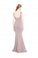 Online Rosa polveroso Stile sirena Scoop Crespo Elastico Lunga Formali Abiti da damigella donore / Abiti da sera / Abiti da ballo