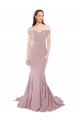 Online Rosa polveroso Stile sirena Sweep treno Crespo Elastico Lunga Formali Abiti da damigella donore / Abiti da sera / Abiti da ballo