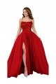 Online Rosso Linea A Sottili Piazza Spandex Pizzo Lunga Abiti da damigella donore / Abiti da ballo