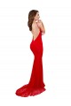 Online Rosso Stile sirena Alto Collo Pizzo Lunga Formali Abiti da damigella donore / Abiti da sera / Abiti da ballo
