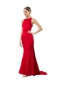 Online Rosso Stile sirena Capestro Alto Collo Crespo Elastico Lunga Formali Abiti da damigella donore / Abiti da sera / Abiti da ballo