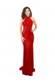 Online Rosso Stile sirena Capestro Alto Collo Paillettes Lunga Formali Abiti da damigella donore / Abiti da sera / Abiti da ballo