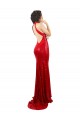 Online Rosso Stile sirena Capestro Alto Collo Paillettes Lunga Formali Abiti da damigella donore / Abiti da sera / Abiti da ballo