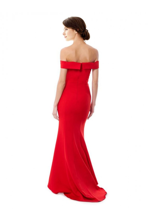 Online Rosso Stile sirena Crespo Elastico Lunga Formali Abiti da damigella donore / Abiti da sera / Abiti da ballo