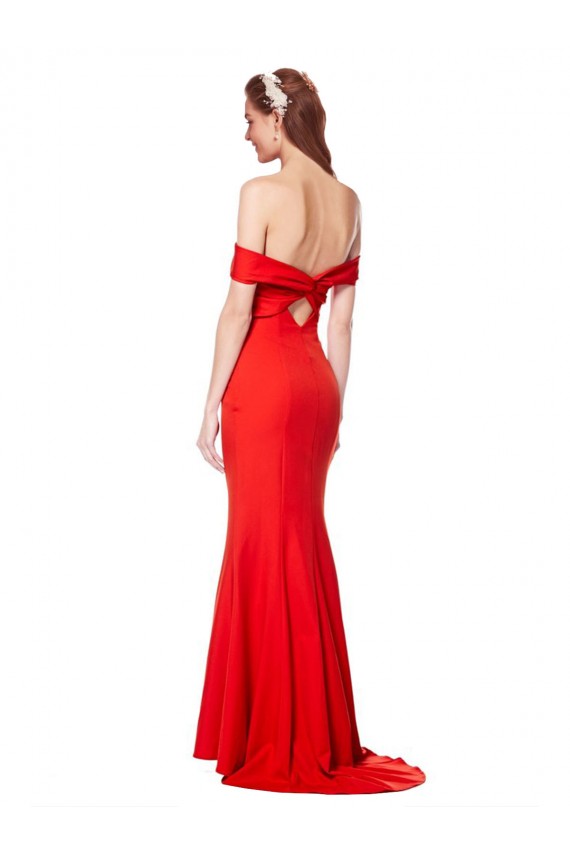 Online Rosso Stile sirena Crespo Elastico Lunga Formali Abiti da damigella donore / Abiti da sera / Abiti da ballo