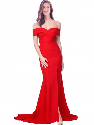 Online Rosso Stile sirena Innamorato Crespo Elastico Lunga Formali Abiti da damigella donore / Abiti da sera / Abiti da ballo