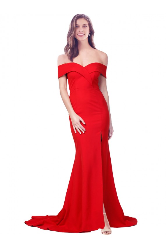 Online Rosso Stile sirena Innamorato Crespo Elastico Lunga Formali Abiti da damigella donore / Abiti da sera / Abiti da ballo