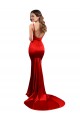 Online Rosso Stile sirena Innamorato Raso Elastico Lunga Formali Abiti da damigella donore / Abiti da sera / Abiti da ballo