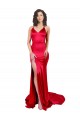 Online Rosso Stile sirena Innamorato Raso Elastico Lunga Formali Abiti da damigella donore / Abiti da sera / Abiti da ballo