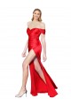 Online Rosso Stile sirena Raso Elastico Lunga Formali Abiti da damigella donore / Abiti da sera / Abiti da ballo