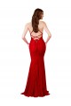Online Rosso Stile sirena Scollatura a V Pizzo Lunga Formali Abiti da damigella donore / Abiti da sera / Abiti da ballo