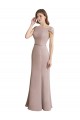 Online Stile sirena Scoop Alto Collo Chiffona Pizzo Lunga Abiti da damigella donore