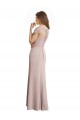 Online Stile sirena Scoop Alto Collo Chiffona Pizzo Lunga Abiti da damigella donore