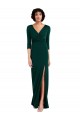 Online Verde Scuro Tromba Scollatura a V Spandex Lunga Formali Abiti da damigella donore / Abiti da sera / Abiti da ballo