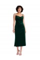 Online Verde Scuro Tubino Cappuccio Midi Velluto Elastico Corto Abiti da damigella donore / Abiti da sera / Abiti da cocktail